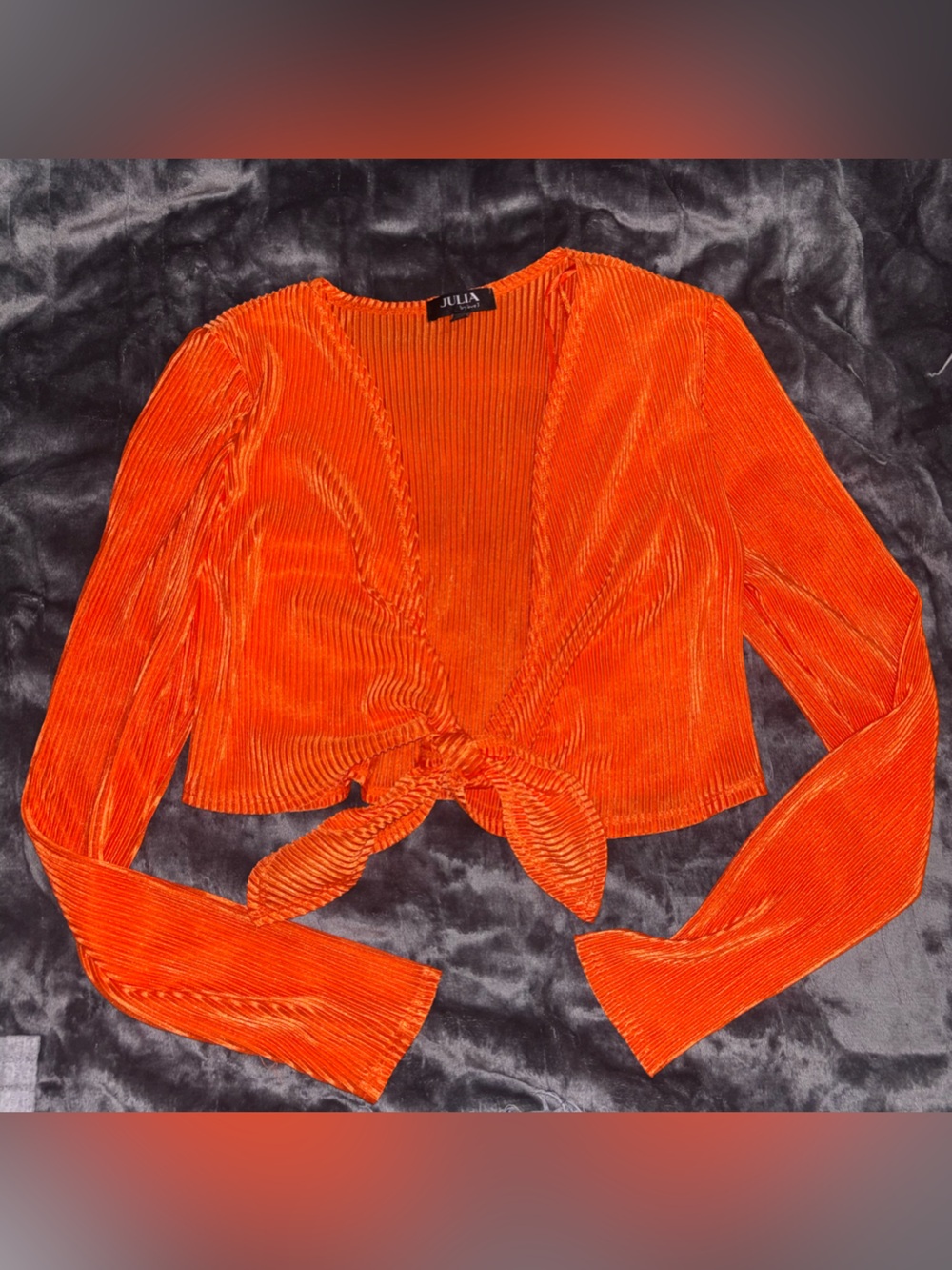 Silk Orange Tie Top